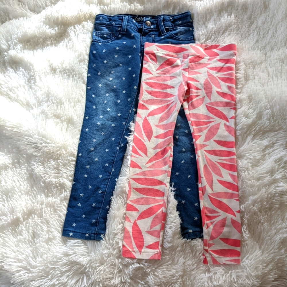 { Crewcuts, Cat & Jack } Lot of 2 girls leggings